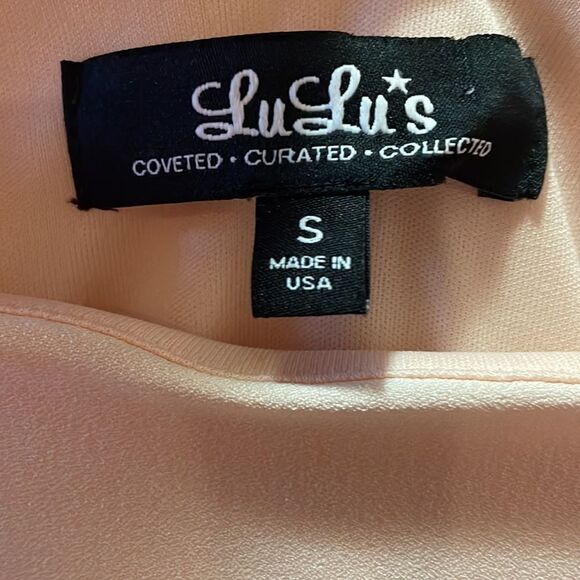 Lulu’s Peach Long Sleeved Sheath Dress - Picture 6 of 6